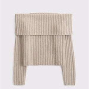 Abercrombie & Fitch Beige Off-Shoulder Sweater